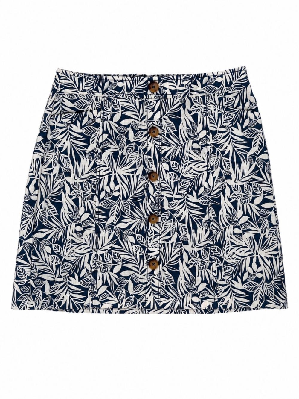 LOFT Beach Blue White Hawaiian Print Shift Mini Skirt‎ Coastal Resort Tropical 6